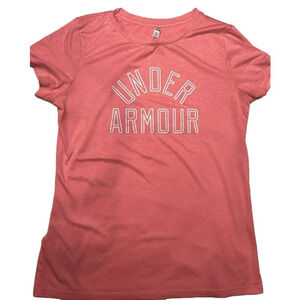 Under Armour women’s SZ M lt orange heat gear tee. Loose fit. Like new